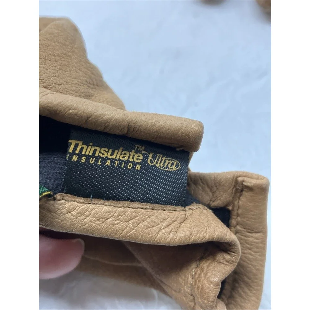 Cabela's Leather Driving Gloves Insulated Thinsulate Womens S Brown